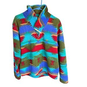 VTG Little Big Horn Shirt Co Aztec style pullover sweater USA size M Wild West
